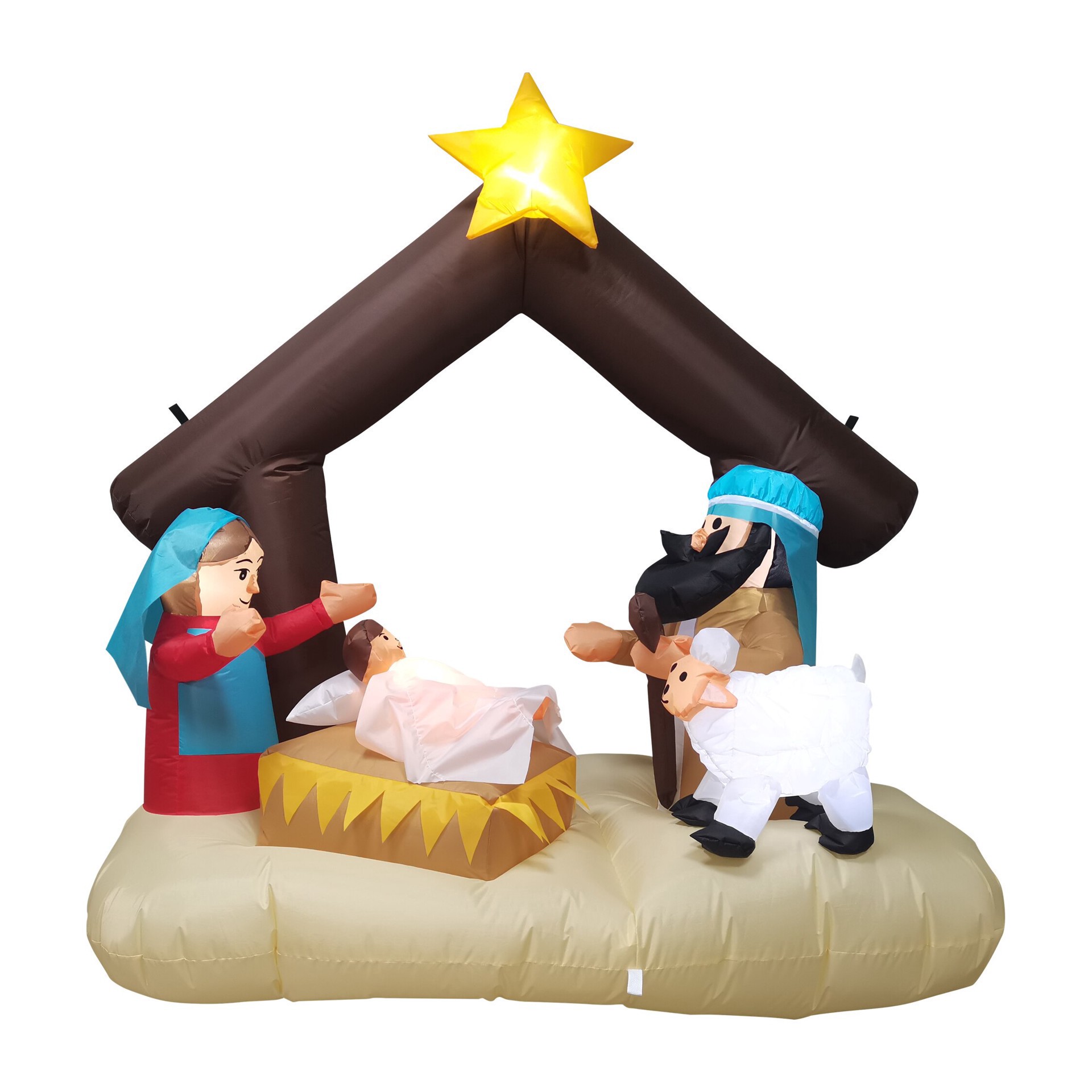 slide 1 of 1, CREATIVE HOME 6.5Ft Inflatable Nativity, 1 ct