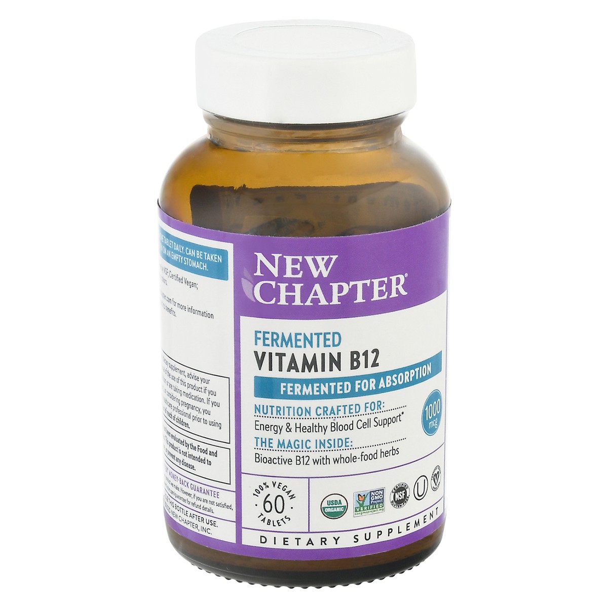 slide 2 of 9, New Chapter 1000 mcg Vitamin B12 Vegan Tablets 60 ea Bottle, 60 ct