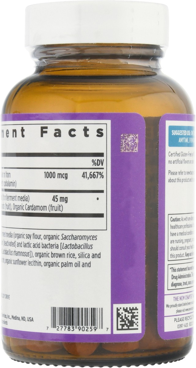 slide 5 of 9, New Chapter 1000 mcg Vitamin B12 Vegan Tablets 60 ea Bottle, 60 ct