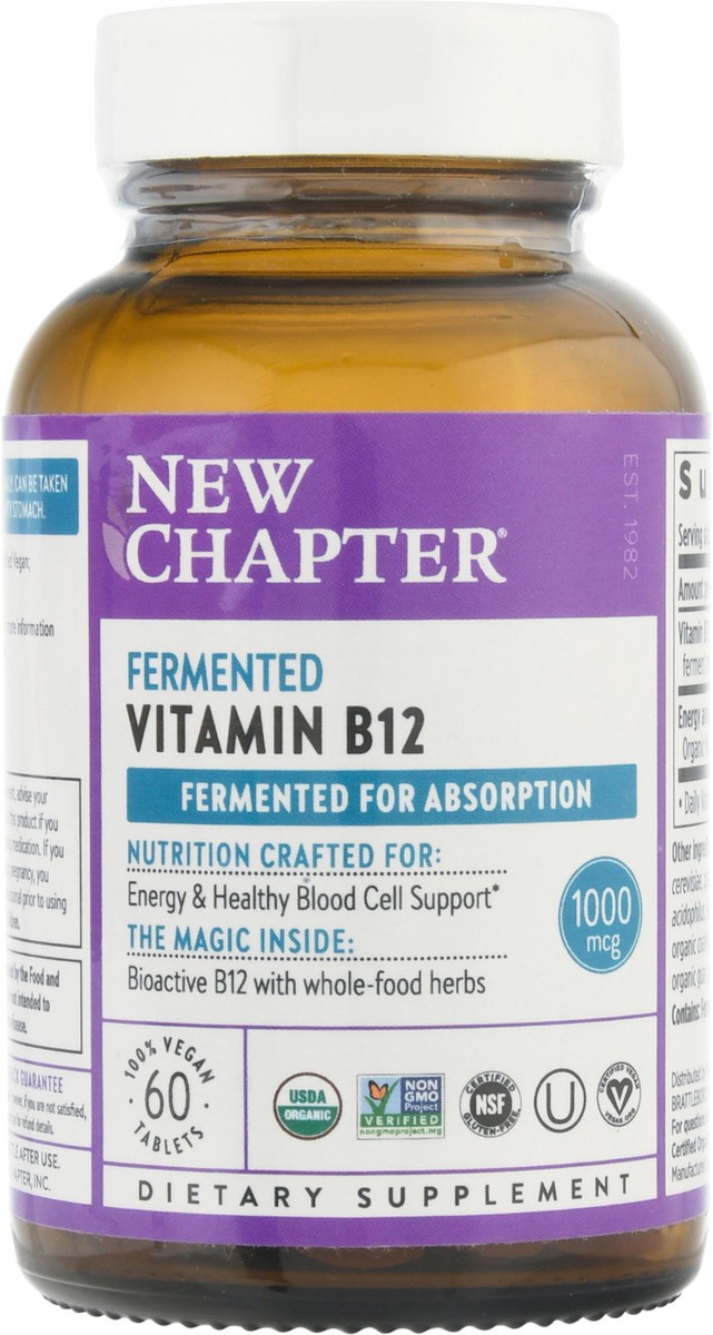 slide 6 of 9, New Chapter 1000 mcg Vitamin B12 Vegan Tablets 60 ea Bottle, 60 ct