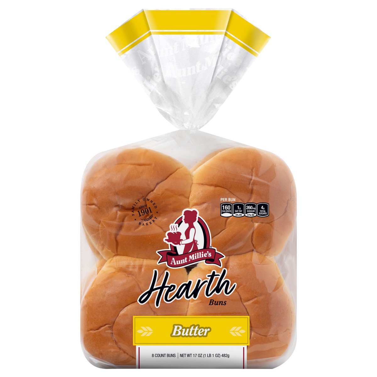 slide 1 of 9, Aunt Millie's Hearth Butter Buns 8ct, 8 ct