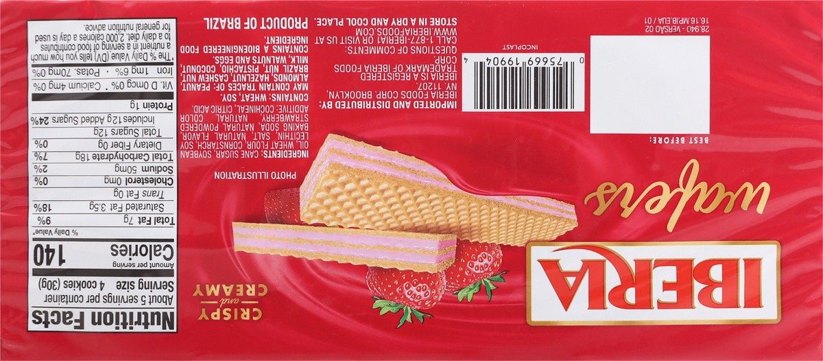 slide 4 of 9, Iberia Strawberry Wafers 4.9 oz, 4.9 oz