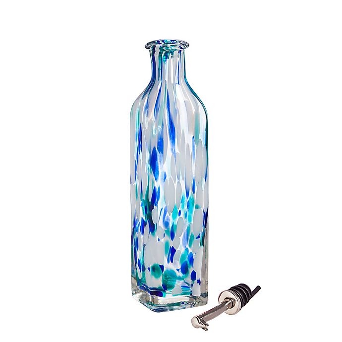 slide 2 of 3, Cypress Home Blue Confetti Glass Oil Bottle, 1 ct