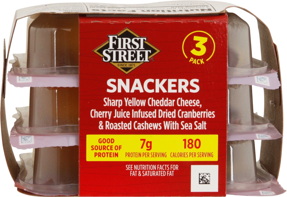 slide 5 of 13, First Street Cheddar Cranberry Snacker, 3 x 1.5 oz