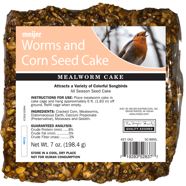 slide 1 of 1, Meijer Worms & Seeds Cake, 7 oz