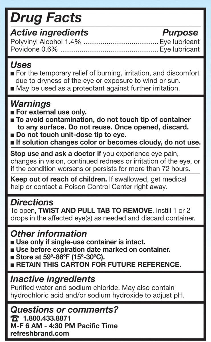 slide 3 of 6, Refresh Classic Lubricant Eye Drops Non-Preserved Tears, 50 Single-Use Containers, 0.01 fl oz (0.4 mL), 0.01 fl oz