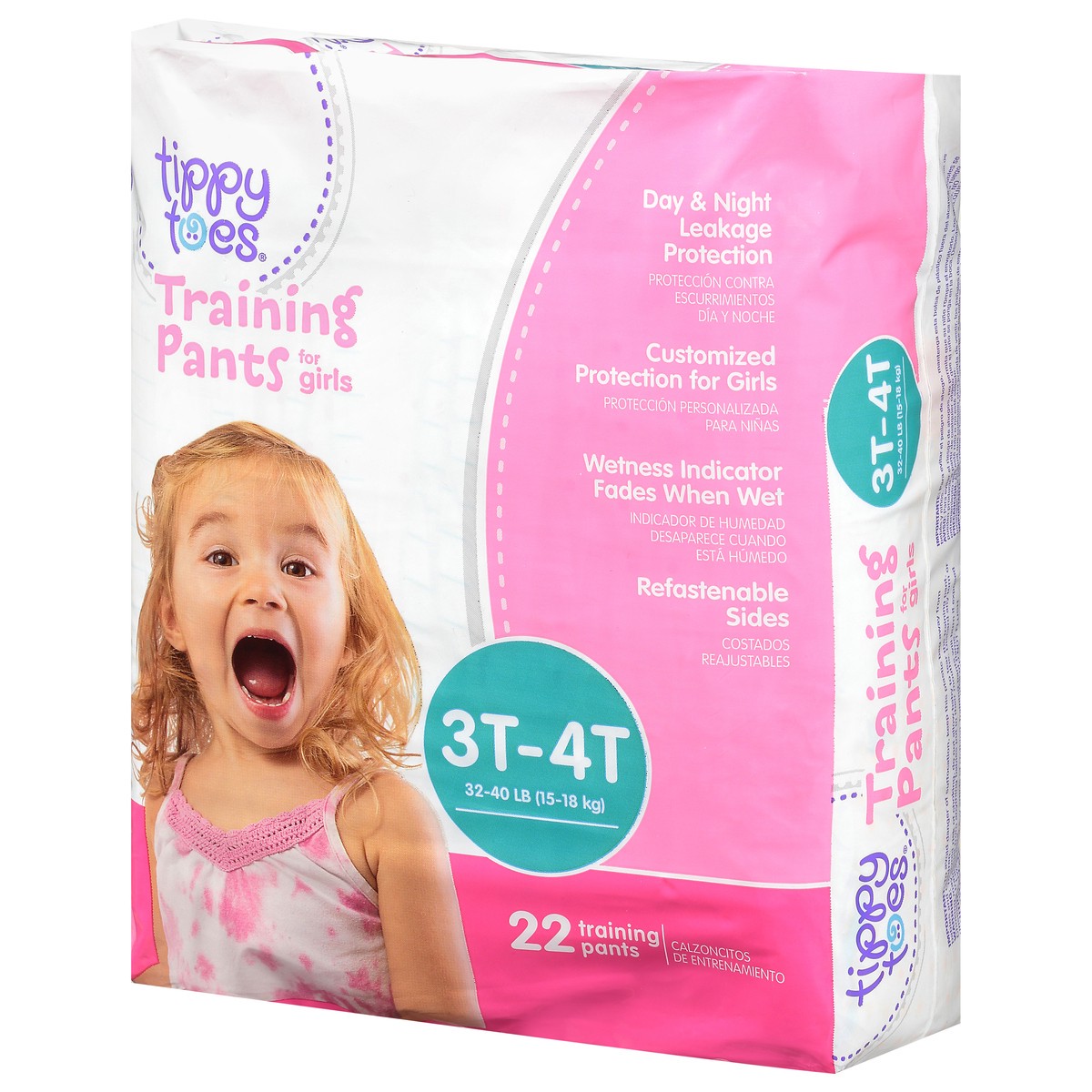 slide 5 of 9, Tippy Toes Training Pants for Girls 3T-4T 22 ea, 22 ct