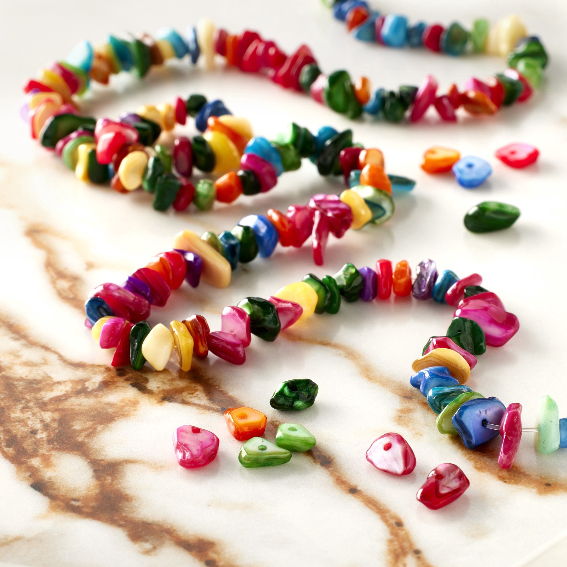 slide 2 of 3, Dyed Shell Chip Bead Mix By Bead Landing, 4mm-15mm