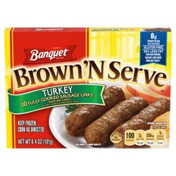 Banquet Brown 'N Serve Fully Cooked Turkey Sausage Links 10 ea