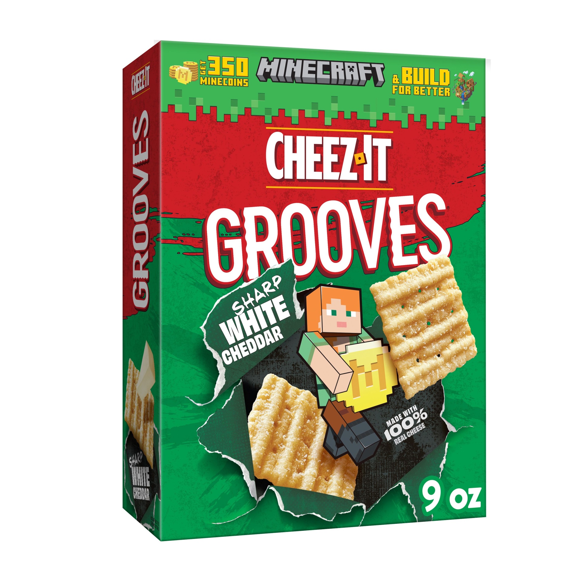 slide 1 of 6, Cheez-It Cheese Crackers, Crunchy Snack Crackers, Sharp White Cheddar, 9 oz