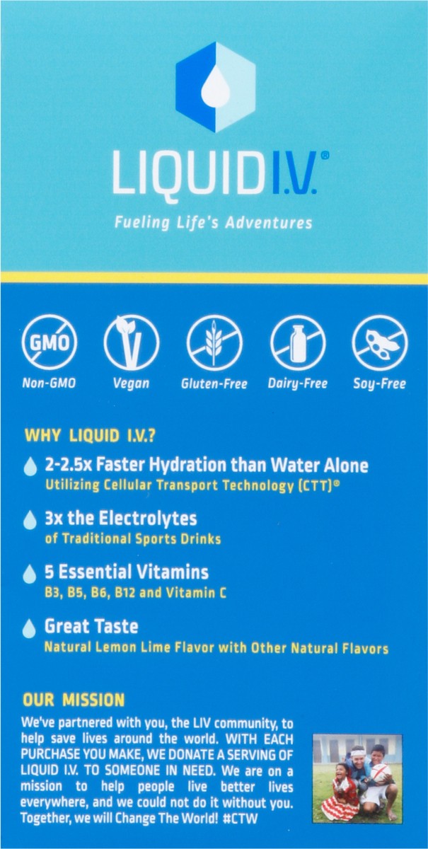 slide 5 of 9, Liquid I.V. Hydration Multiplier - Lemon Lime - Hydration Powder Packets | Electrolyte Powder Drink Mix | Convenient Single-Serving Sticks | Non-GMO | 15 Sticks, 15 ct