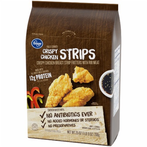 slide 5 of 5, Kroger Crispy Chicken Strips, 25 oz