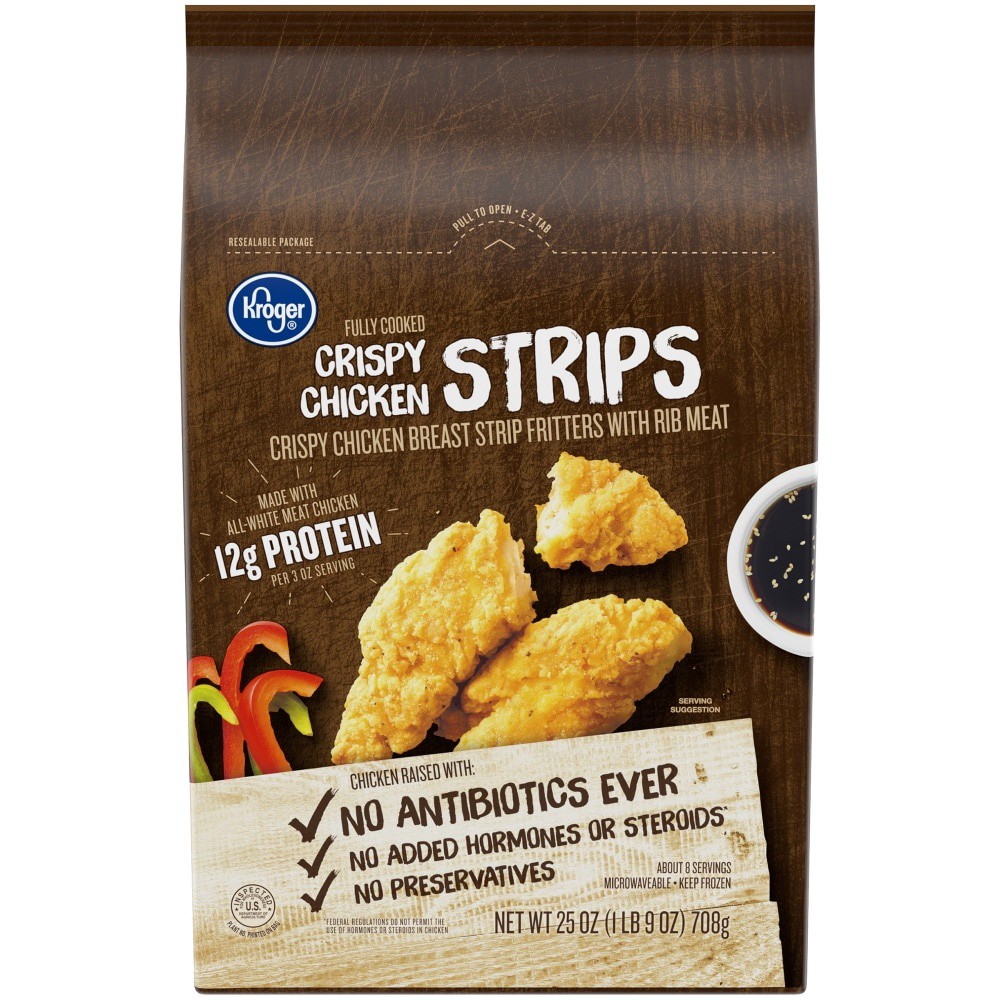 slide 1 of 5, Kroger Crispy Chicken Strips, 25 oz