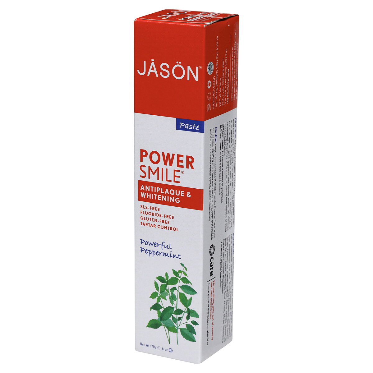slide 3 of 7, Jason JĀSON Power Smile Powerful Peppermint Whitening Toothpaste 6 oz. Box, 6 oz