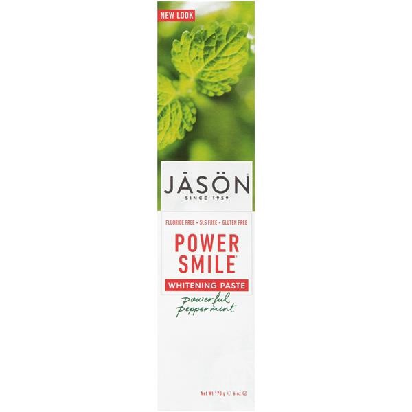 slide 1 of 7, Jason JĀSON Power Smile Powerful Peppermint Whitening Toothpaste 6 oz. Box, 6 oz