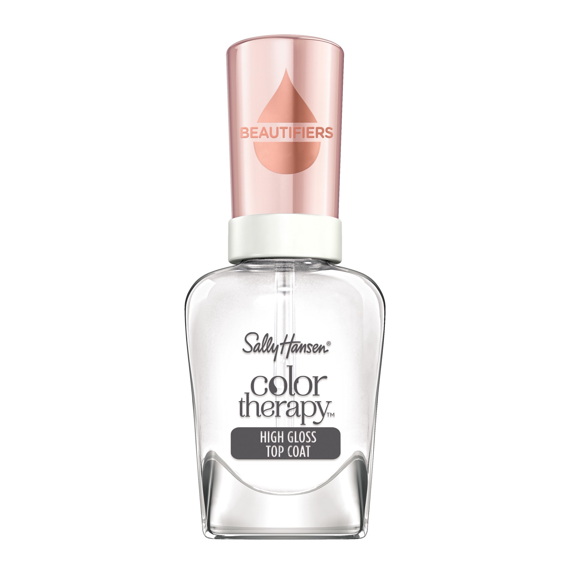 slide 1 of 5, Sally Hansen Color Therapy™ Beautifiers High Gloss Top Coat, Glossy, .35 Fl Ounce, Top Coat Nail Polish, Top Coat for Nails, Nail Strengthener, Nail Strengthening Polish, Argan Oil, 15 ml