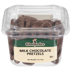 Woodpecker Milk Chocolate Pretzels 5 oz