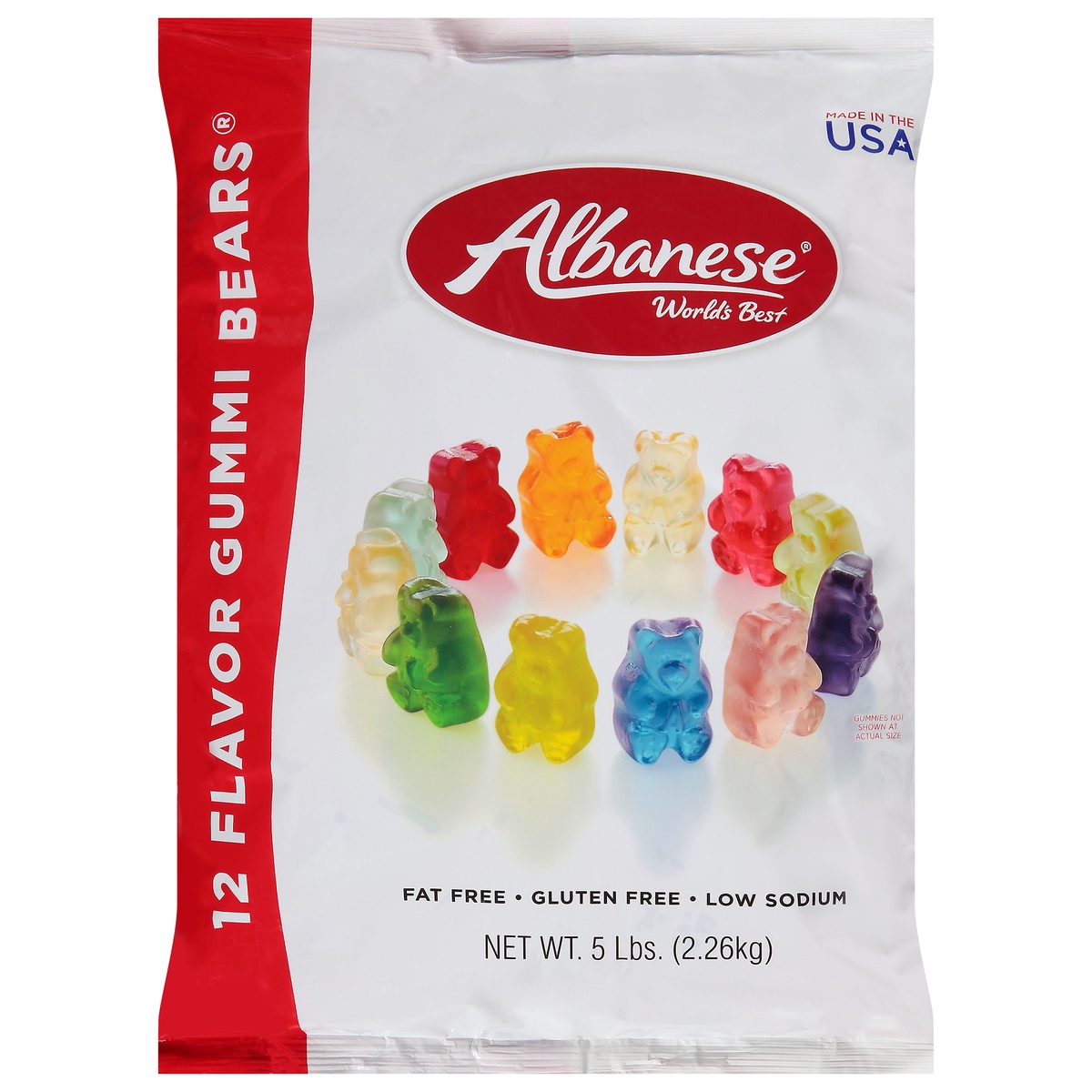 slide 1 of 2, Albanese World's Best 12 Flavor Gummi Bears 5 lb, 80 oz