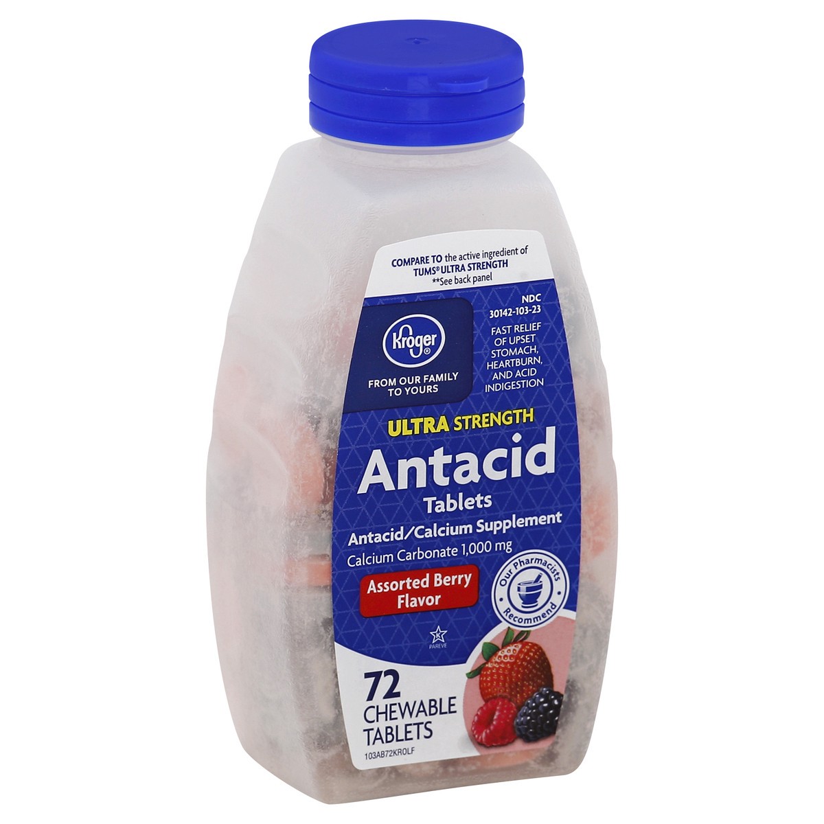 slide 2 of 3, Kroger Antacid Ultra Assorted Berry Tablets, 72 ct