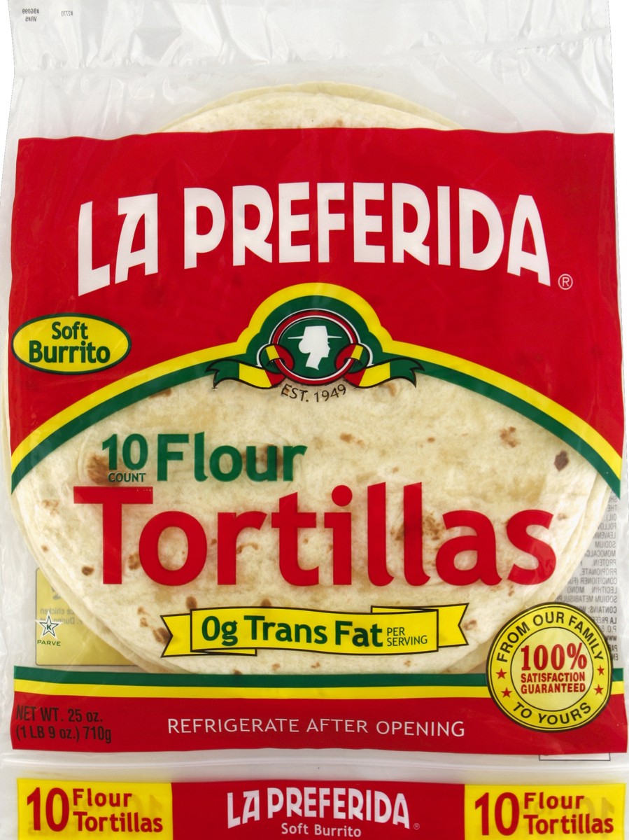 slide 5 of 5, La Preferida Tortilla Flour 10In 10 Pc, 10 ct