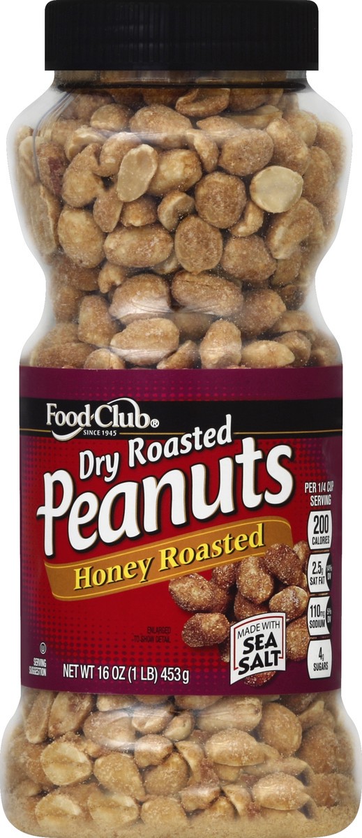 slide 5 of 6, Food Club Honey Roasted Peanuts , 16 oz