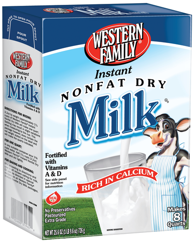 slide 1 of 1, Western Family Instant Nonfat Dry Milk, 8 qt