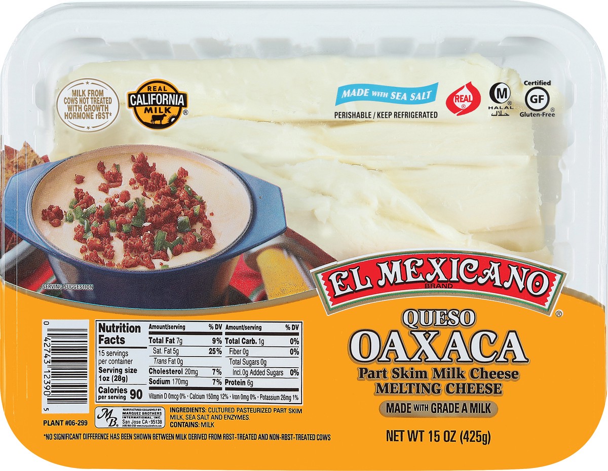 slide 4 of 14, El Mexicano Part Skim Queso Oaxaca Melting Cheese - 15 oz, 15 oz