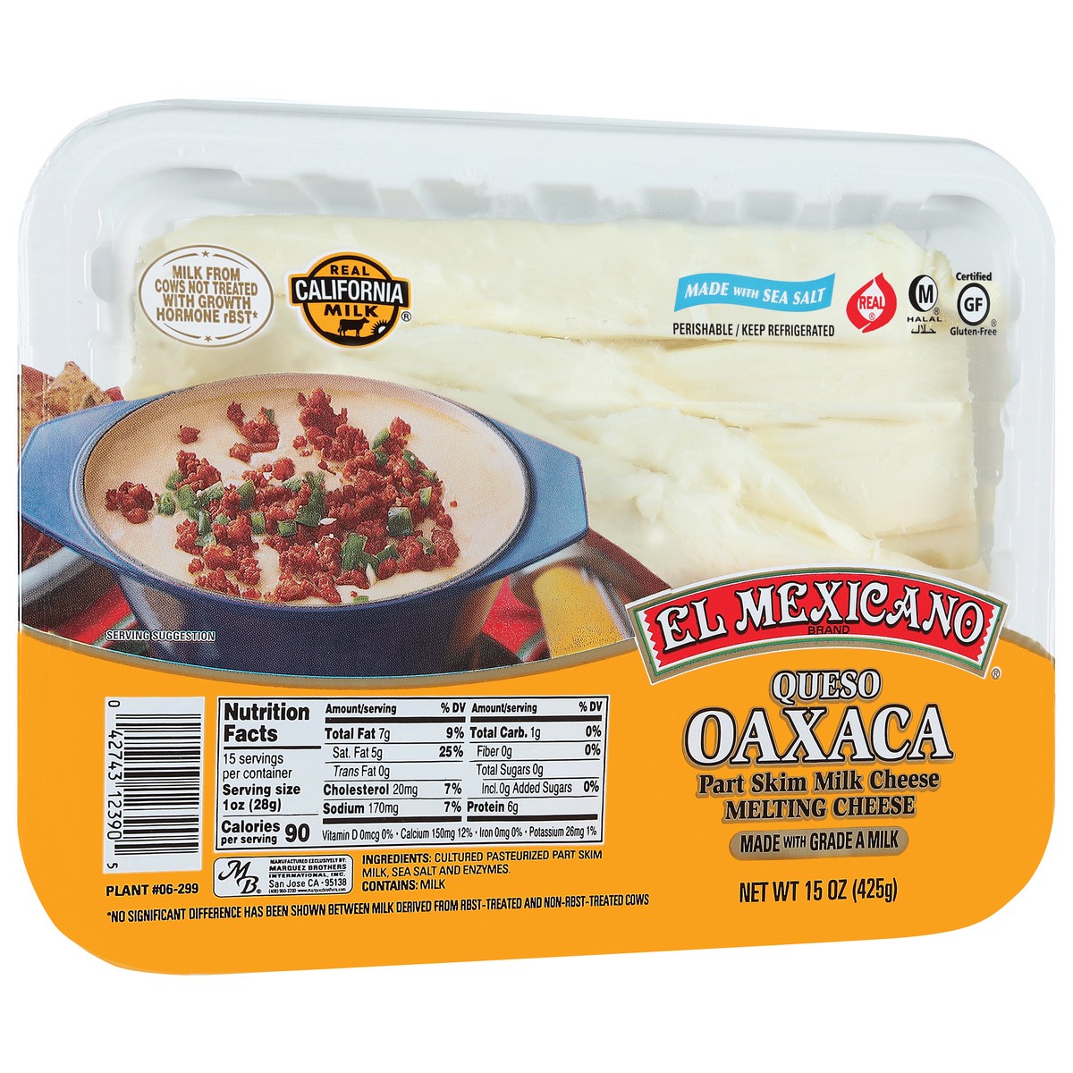 slide 5 of 14, El Mexicano Part Skim Queso Oaxaca Melting Cheese - 15 oz, 15 oz