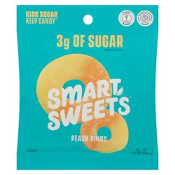 SmartSweets Peach Rings Candy 1.8 oz