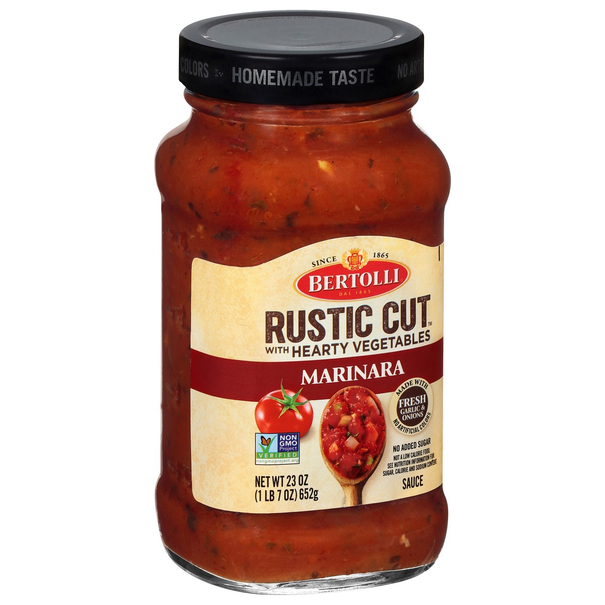 slide 4 of 11, Bertolli Rustic Cut Marinara and Traditional Vegetables Pasta Sauce, 