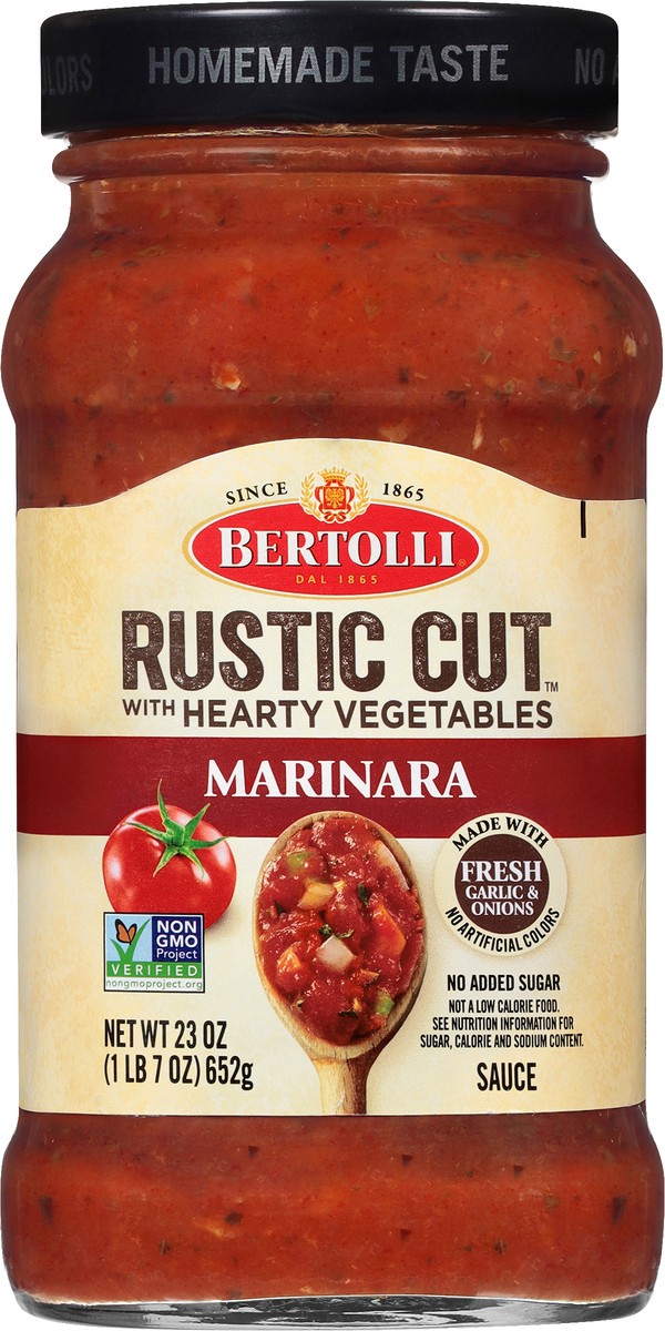 slide 6 of 11, Bertolli Rustic Cut Marinara and Traditional Vegetables Pasta Sauce, 