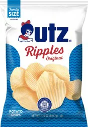 Utz 7.75 oz Utz Ripples Original Bonus Bag Potato Chips