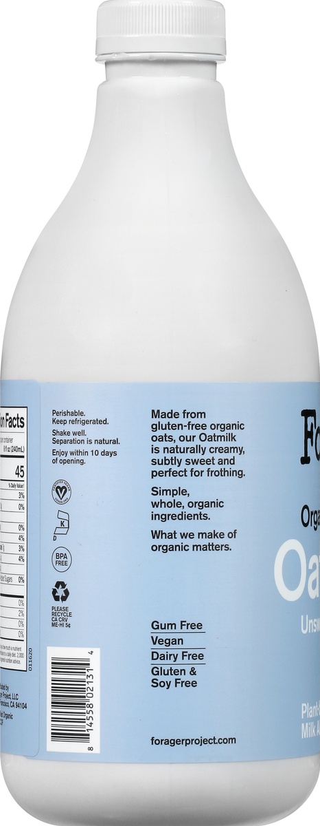 slide 7 of 10, Forager Project Organic Oat Milk, 48 oz