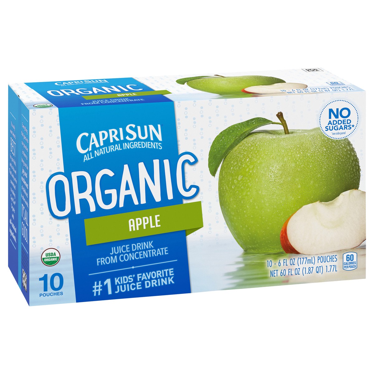 slide 5 of 9, Capri Sun Organic Apple Juice Naturally Flavored Drink, 10 ct Box, 6 fl oz Pouches, 10 ct