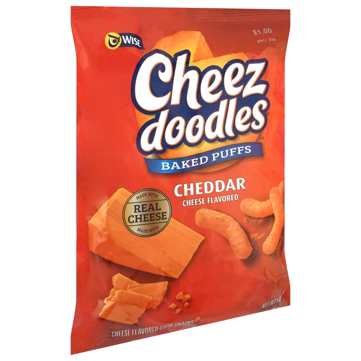 slide 8 of 9, Wise Cheez Doodles Baked Puffs Cheddar Cheese Flavored Corn Snacks 5 oz, 5 oz