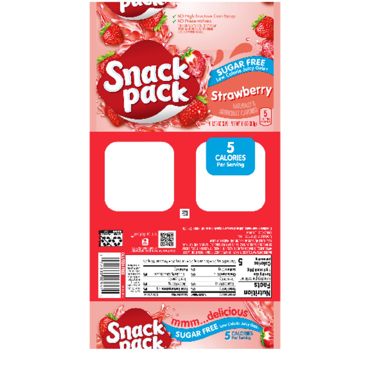 slide 13 of 14, Snack Pack Sugar Free Strawberry Flavored Juicy Gels, 3.25 oz Snack Cups, 4 Count, 4 ct