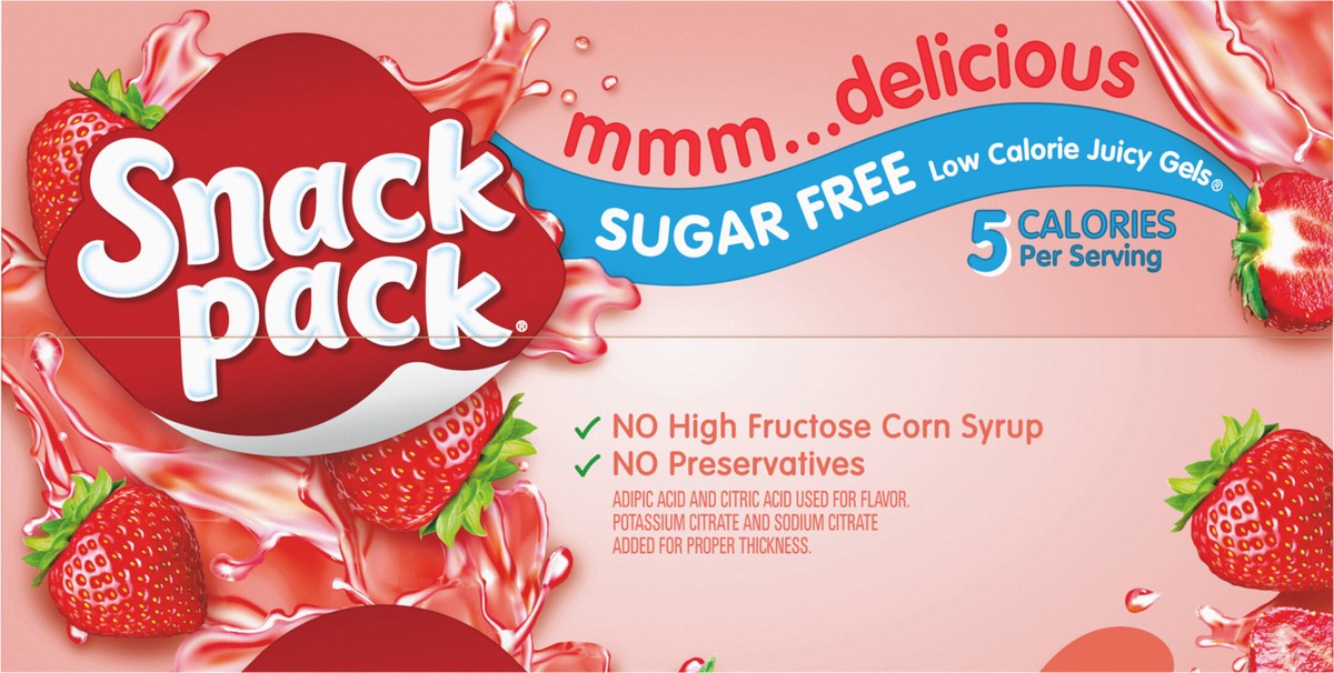 slide 6 of 14, Snack Pack Sugar Free Strawberry Flavored Juicy Gels, 3.25 oz Snack Cups, 4 Count, 4 ct
