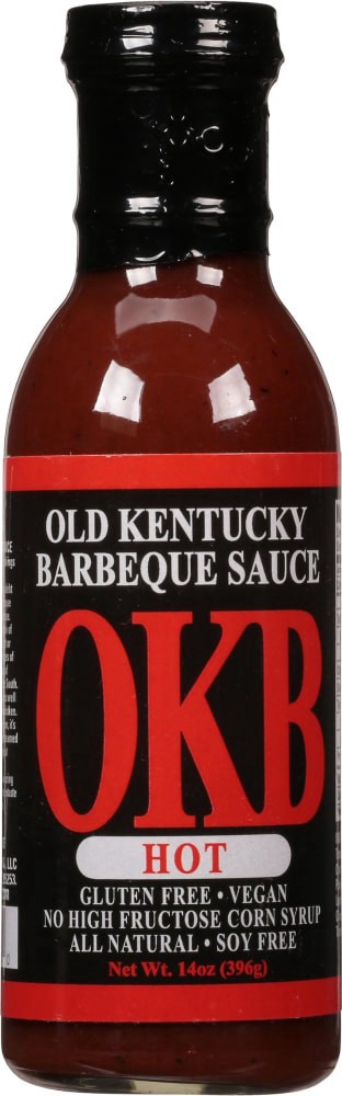 slide 4 of 4, The Okb Hot Barbeque Sauce, 14 oz