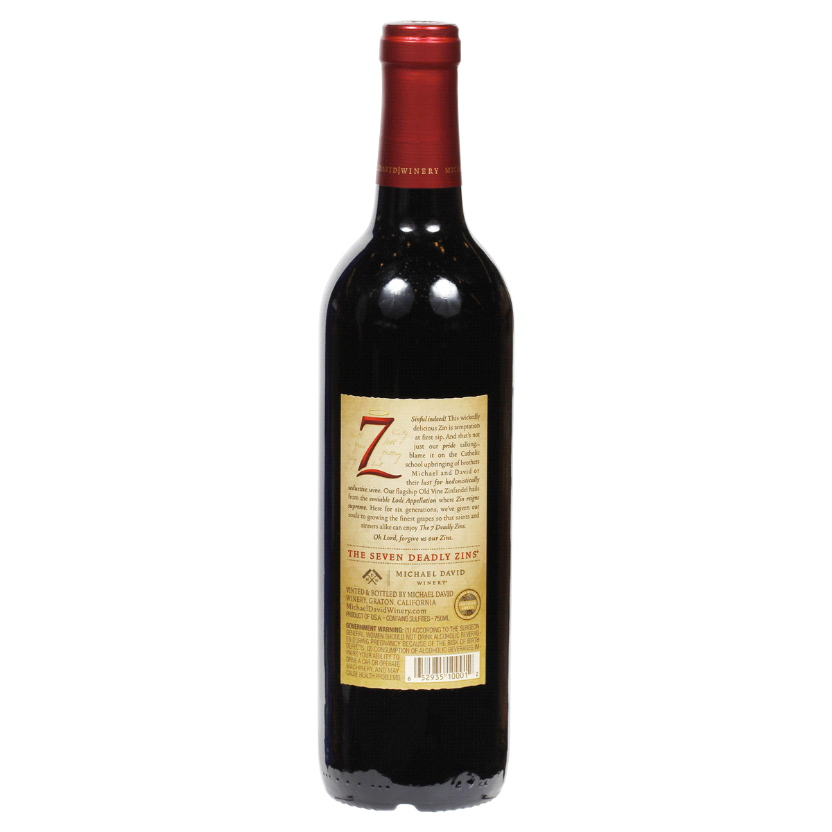 slide 2 of 2, Michael David The Seven Deadly Zins Zinfandel Red Wine, 750 ml