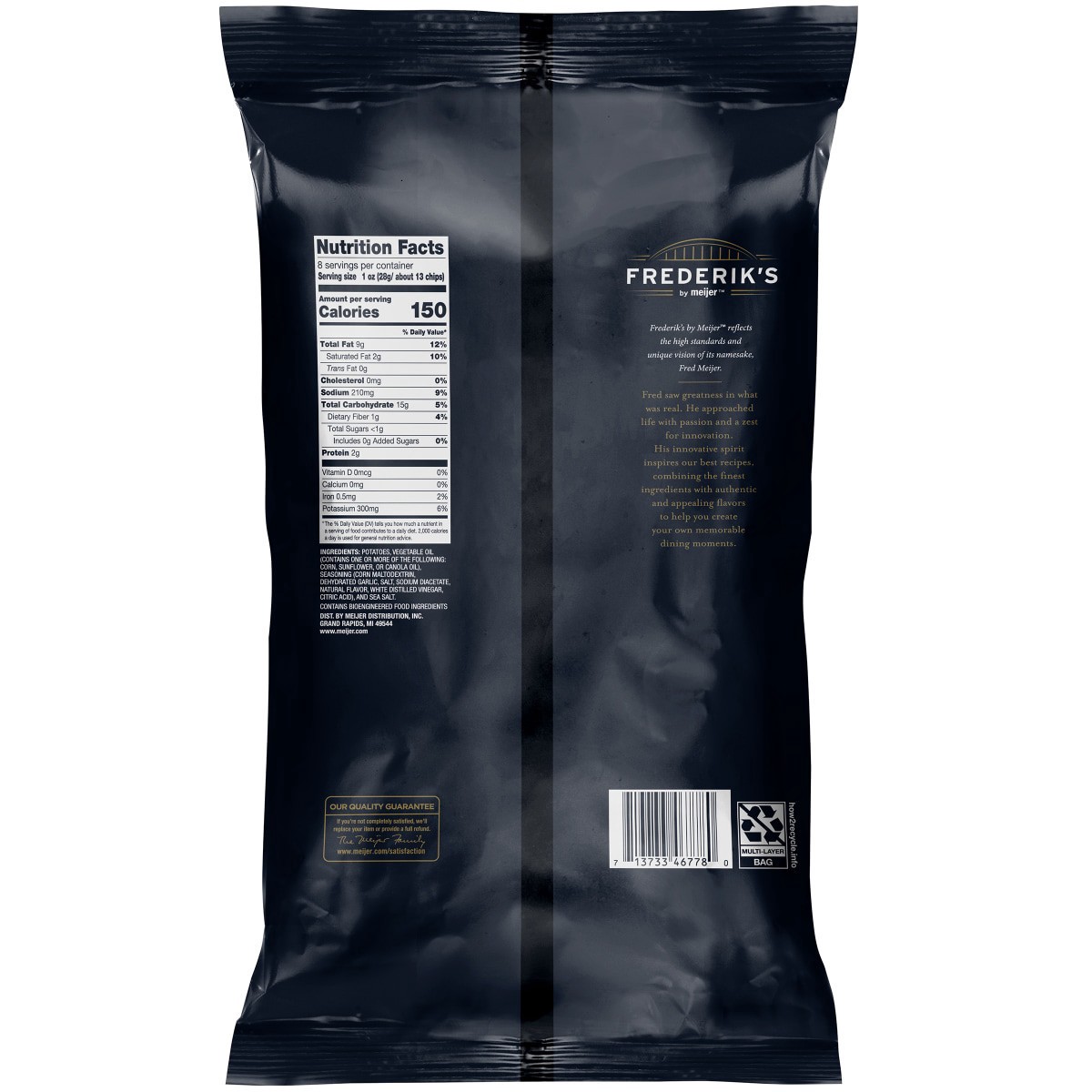 slide 5 of 5, FREDERIKS BY MEIJER Frederik's by Meijer Crinkle Kettle Chips Dill Pickle, 8 oz