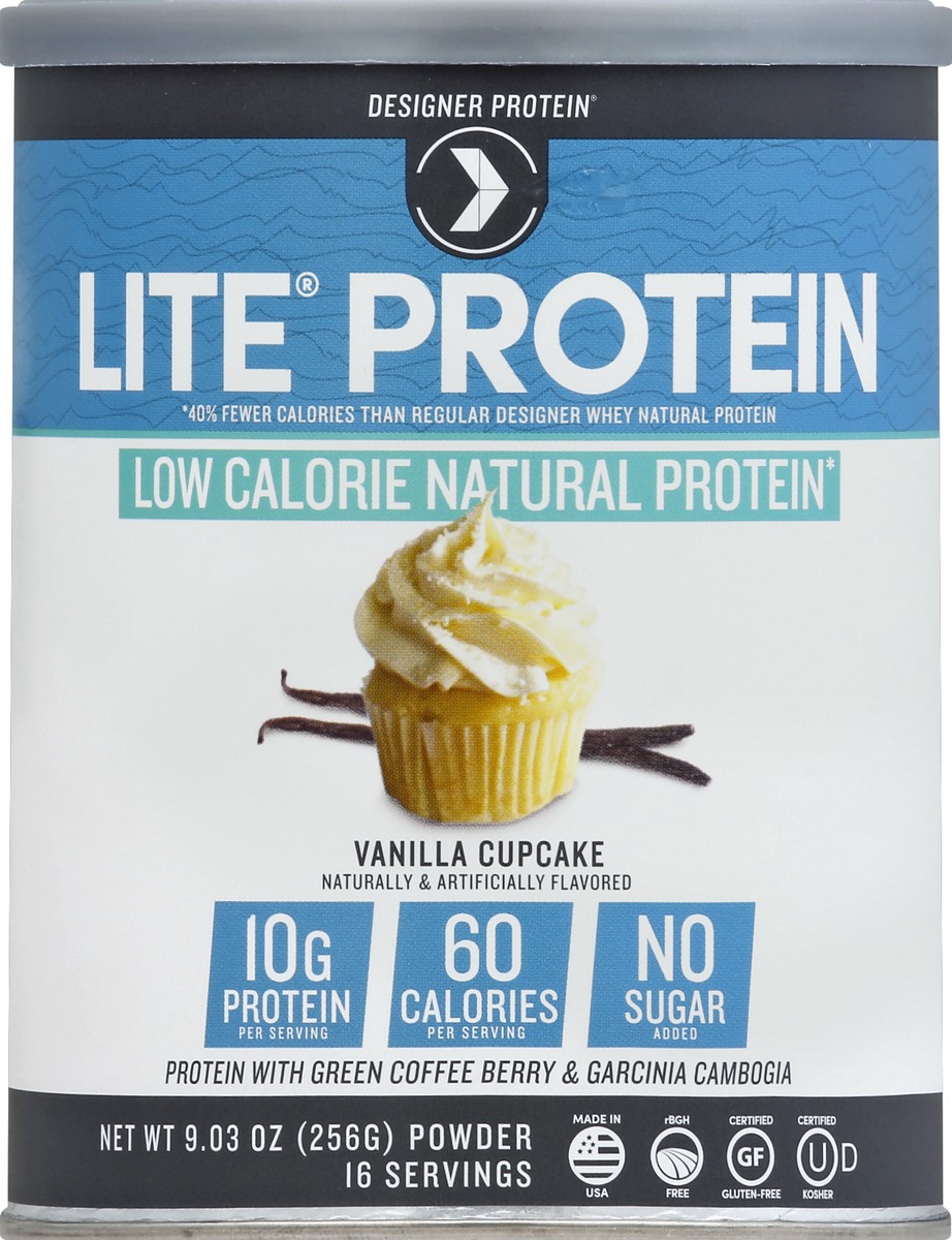 slide 2 of 2, Designer Protein LITE Natural Protein Powder - Vanilla Cupcake, 9.03 oz