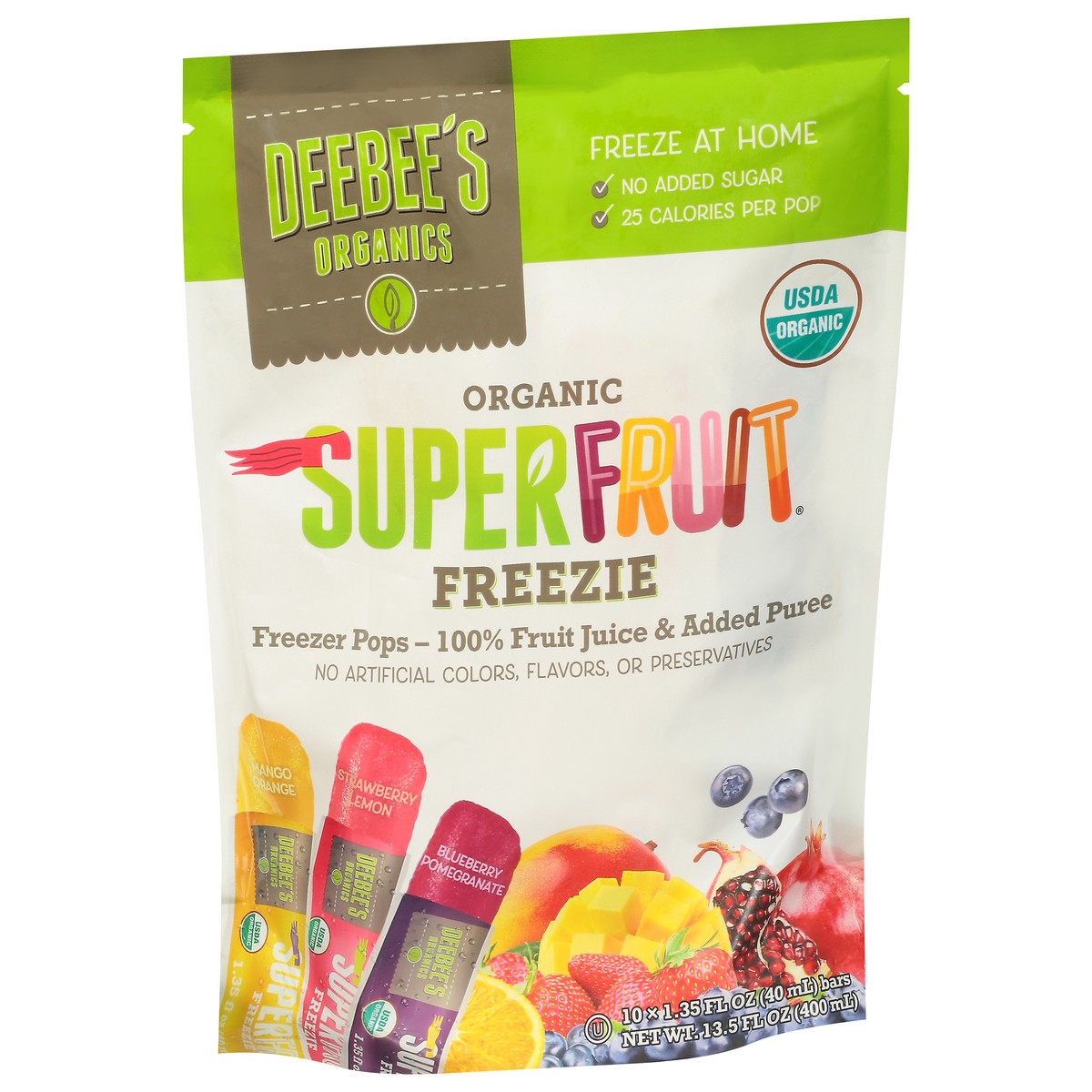 slide 2 of 9, DeeBee's Organics® Superfruit freezer pops, 10 x 1.35 fl oz