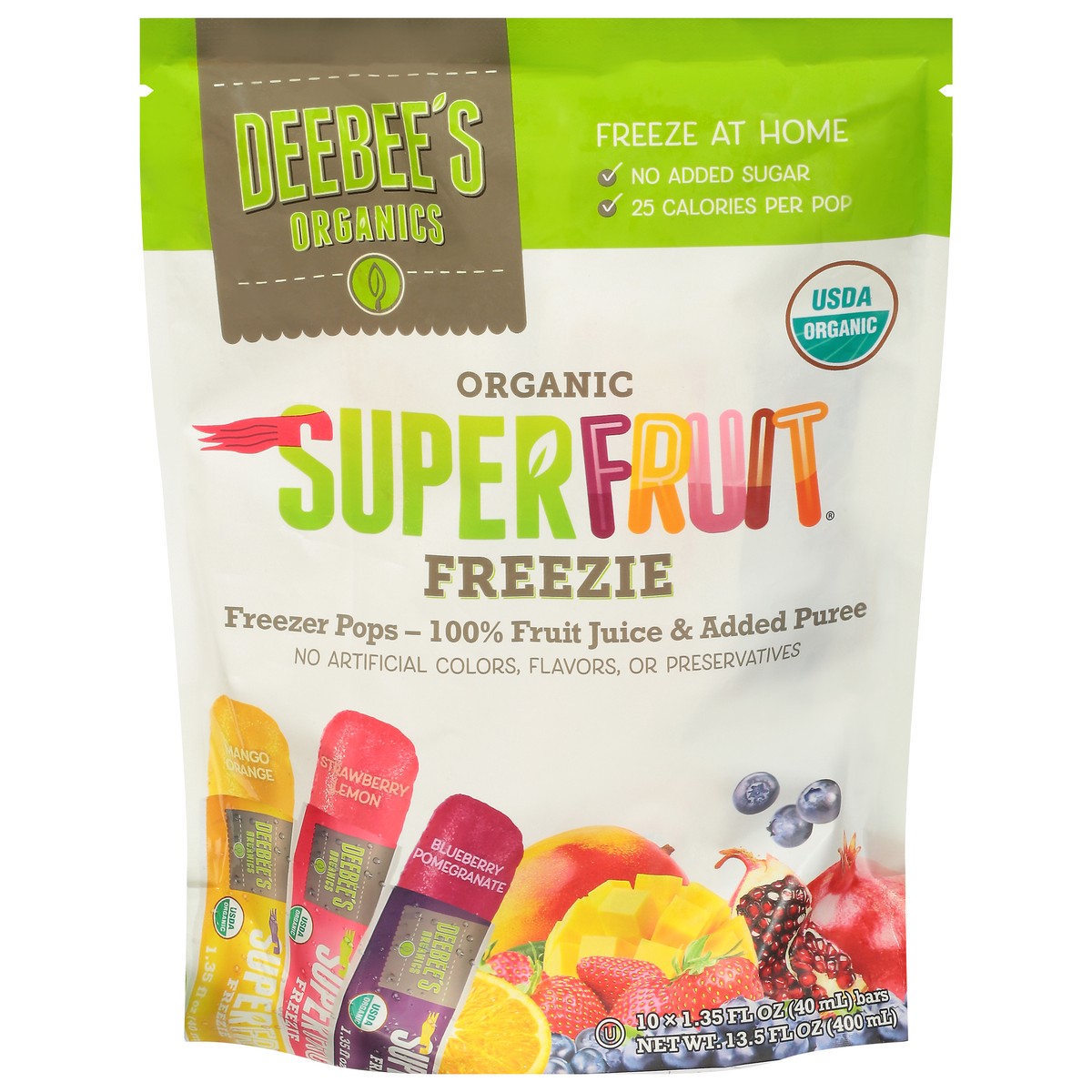 slide 1 of 9, DeeBee's Organics® Superfruit freezer pops, 10 ct