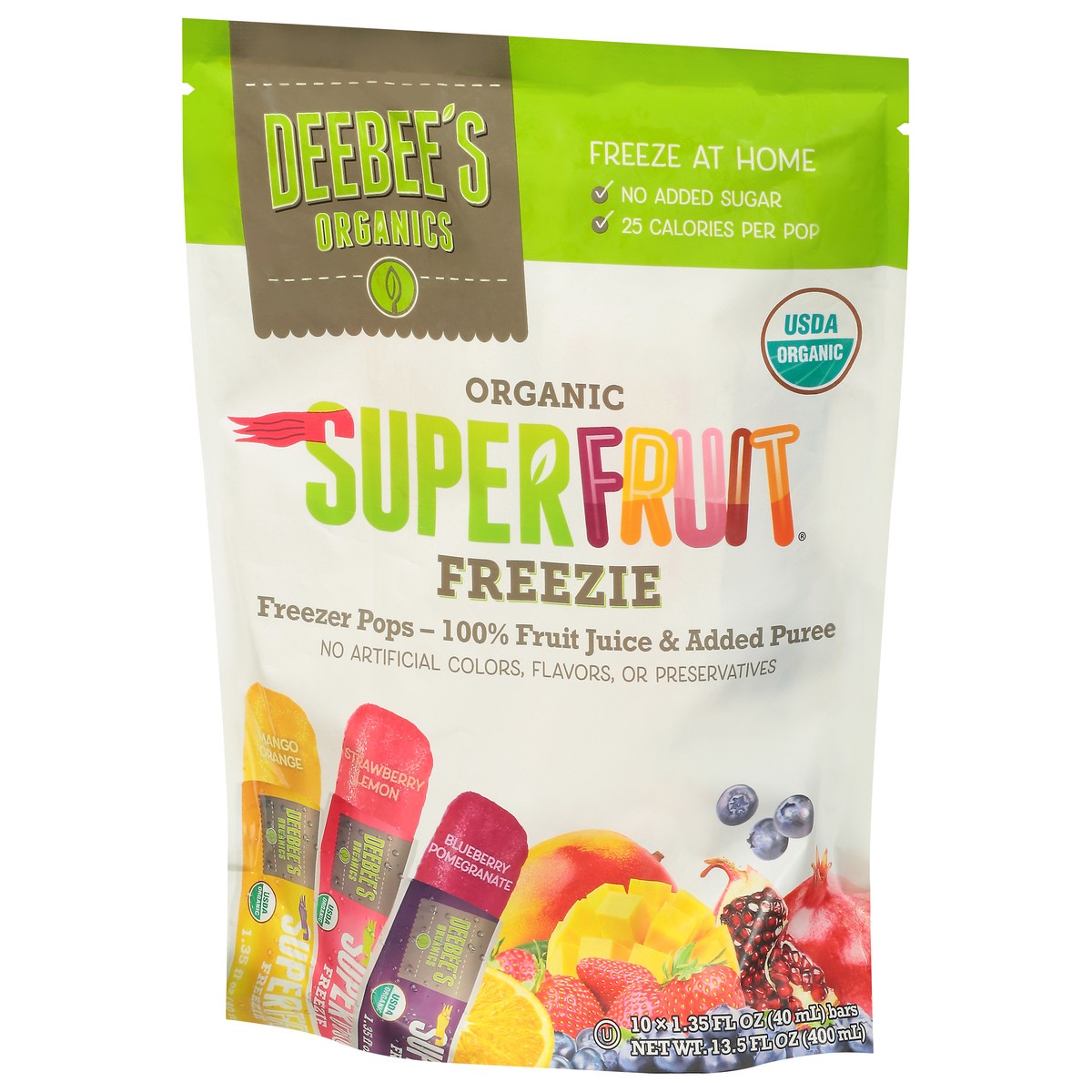 slide 3 of 9, DeeBee's Organics® Superfruit freezer pops, 10 x 1.35 fl oz