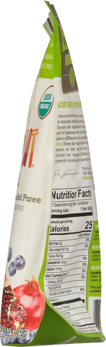 slide 8 of 9, DeeBee's Organics® Superfruit freezer pops, 10 x 1.35 fl oz