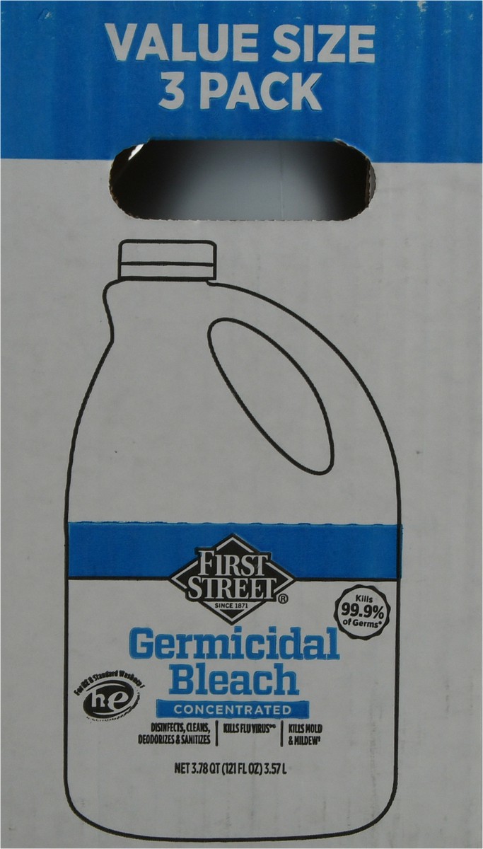slide 12 of 12, A1/First Street Germicidal Bleach, 3 x 121 oz