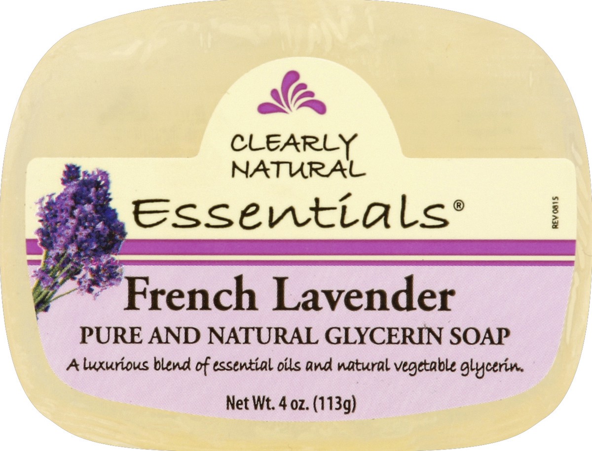 slide 4 of 4, Clearly Natural Beaumont Products Clearly Natural Glycerin Bar Soap - French Lavender, 4 oz