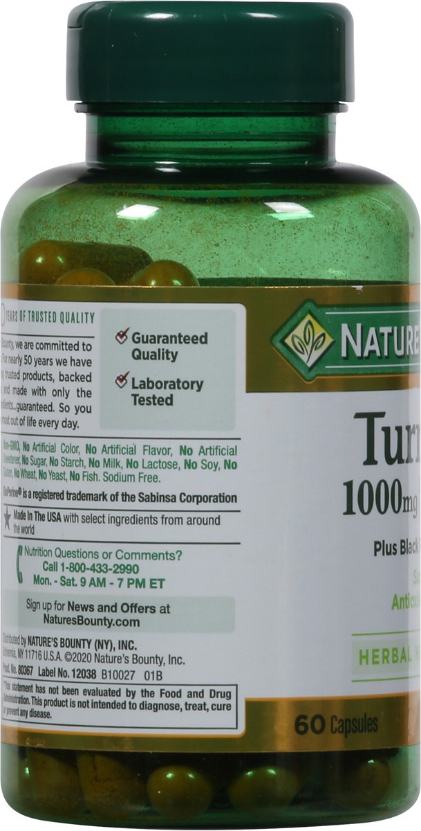 slide 3 of 9, Nature's Bounty Turmeric Capsules, 60 ct