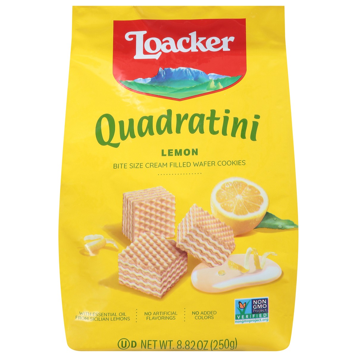 slide 1 of 9, Quadratini Lemon Wafer Cookies, 8.82 oz