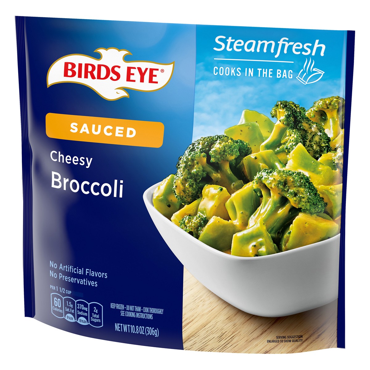 slide 3 of 9, Birds Eye Sauced Cheesy Broccoli, Frozen Vegetable, 